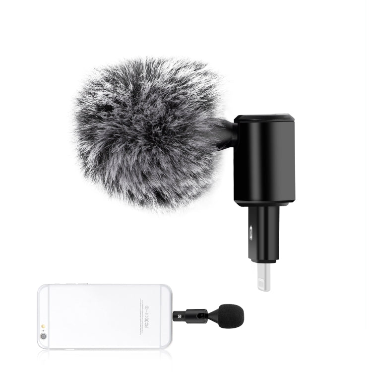 Micrófono ajustable de condensador omnidireccional para teléfono móvil con conector PULUZ de 8 pines, 8 Pin Phone Microphone