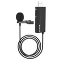 PULUZ USB Clip-on micrófono de solapa con cable micrófono de grabación Lavalier micrófono de condensador silencioso, 1.2m USB