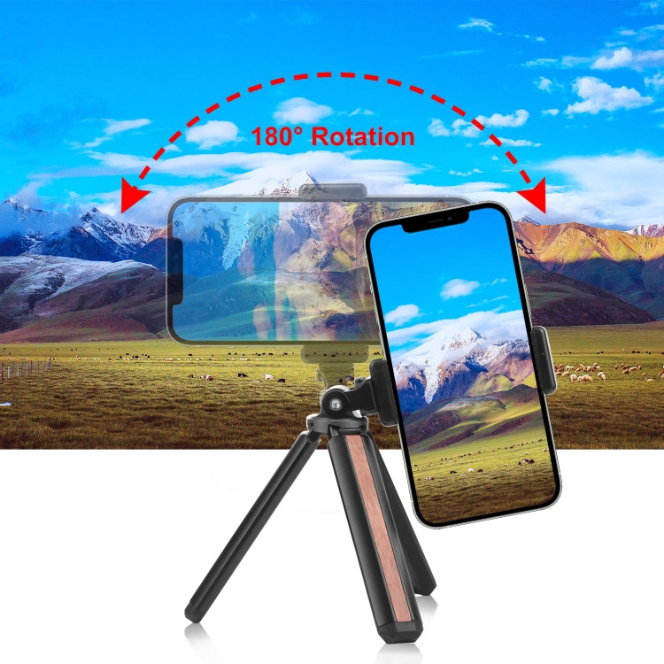 Soporte de trípode en vivo para Vlogging de escritorio de madera con incrustaciones PULUZ con cabezal de trípode, Inlaid Wood Tripod with Tripod Head