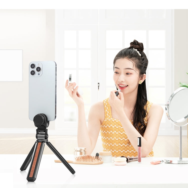 Soporte de trípode en vivo para Vlogging de escritorio de madera con incrustaciones PULUZ con cabezal de trípode, Inlaid Wood Tripod with Tripod Head