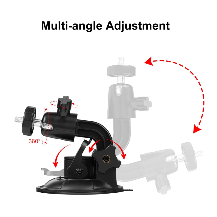 Soporte de ventosa para coche PULUZ con abrazadera para teléfono/tornillo/adaptador de trípode, Phone Car Suction Cup