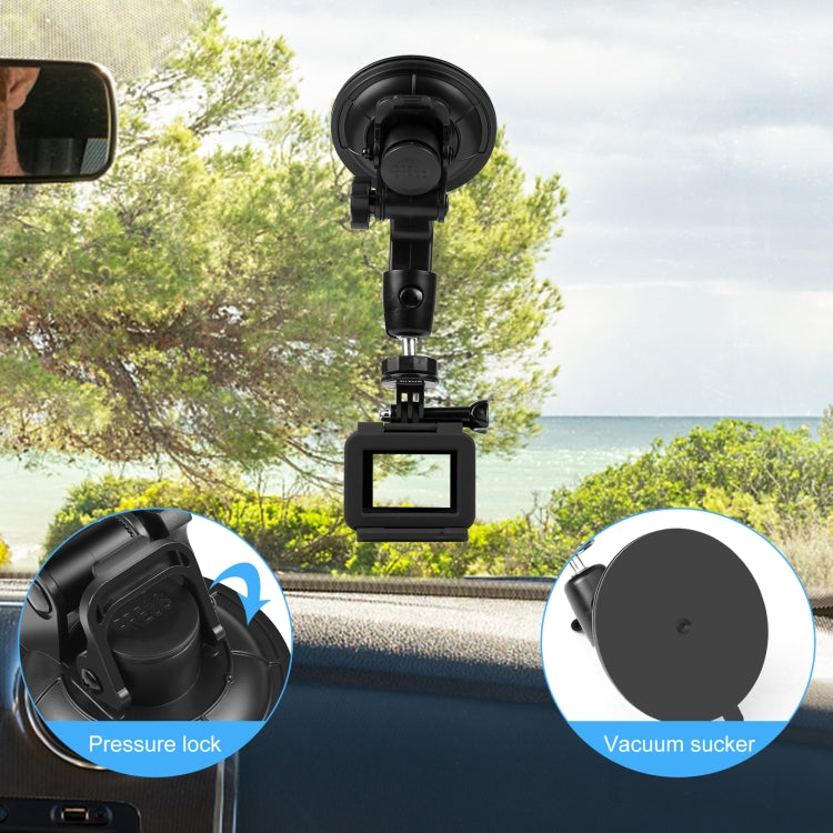 Soporte de ventosa para coche PULUZ con abrazadera para teléfono/tornillo/adaptador de trípode, Phone Car Suction Cup