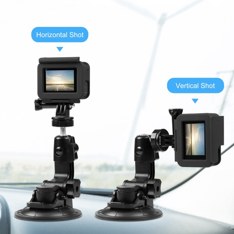 Soporte de ventosa para coche PULUZ con abrazadera para teléfono/tornillo/adaptador de trípode, Phone Car Suction Cup