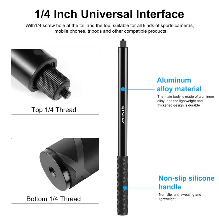 Monopié de metal para selfie PULUZ de 2 m para Insta360 One RS / X2 / X3, 2m Monopod