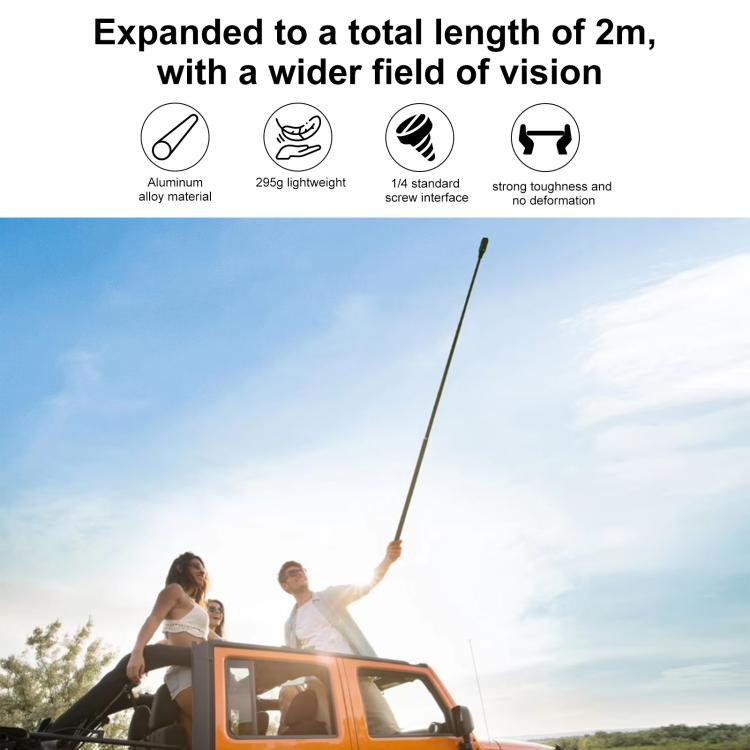 Monopié de metal para selfie PULUZ de 2 m para Insta360 One RS / X2 / X3, 2m Monopod
