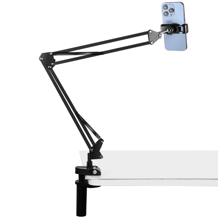 Soporte de brazo articulado de escritorio PULUZ Live Broadcast con abrazadera para teléfono, Phone Clamp
