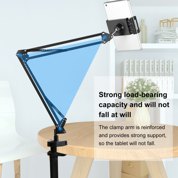Soporte de brazo articulado de escritorio PULUZ Live Broadcast con abrazadera para tableta, Tablet Clamp