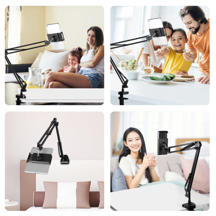 Soporte de brazo articulado de escritorio PULUZ Live Broadcast con abrazadera para tableta, Tablet Clamp