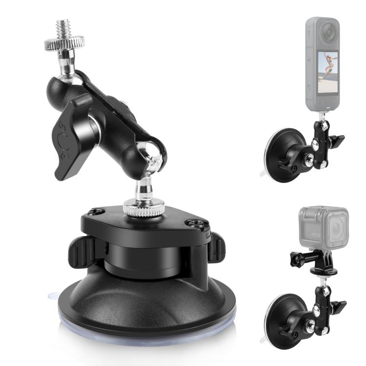 Soporte de ventosa con brazo mágico mejorado PULUZ de 1/4 de pulgada, Upgraded 1/4 inch Suction Cup Mount