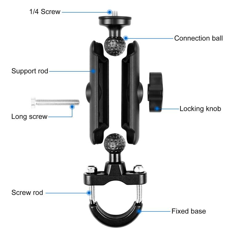 Soporte de base con perno en U de montaje fijo para manillar de motocicleta PULUZ para GoPro y otras cámaras de acción, Handlebar Mount