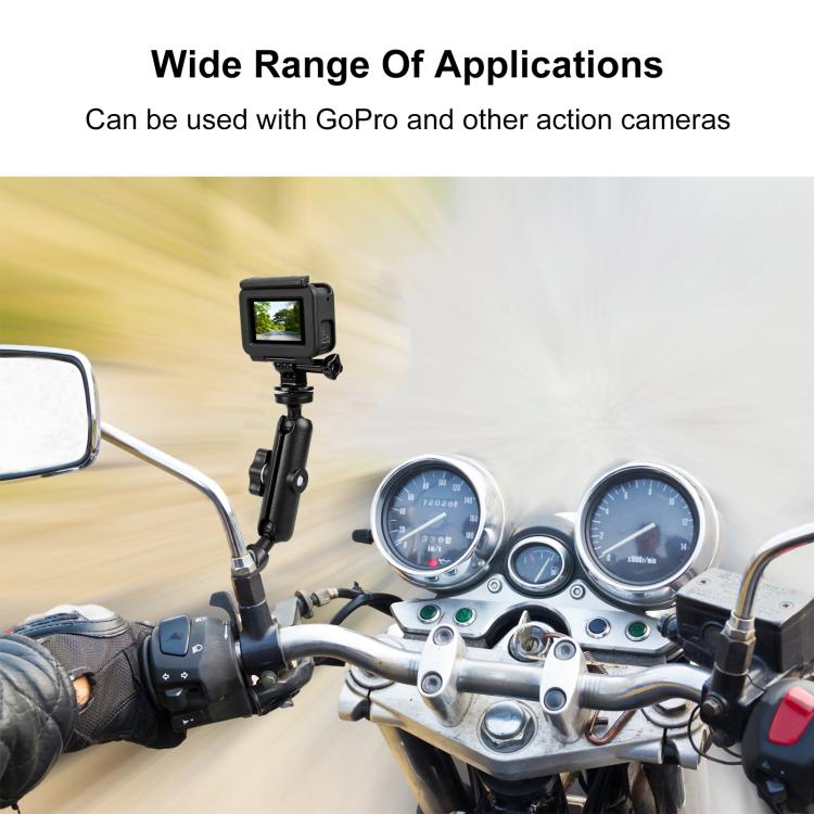 Soporte para motocicleta PULUZ, Base de espejo con orificio, montaje fijo para GoPro y otras cámaras de acción, Mirror Base Hole Mount