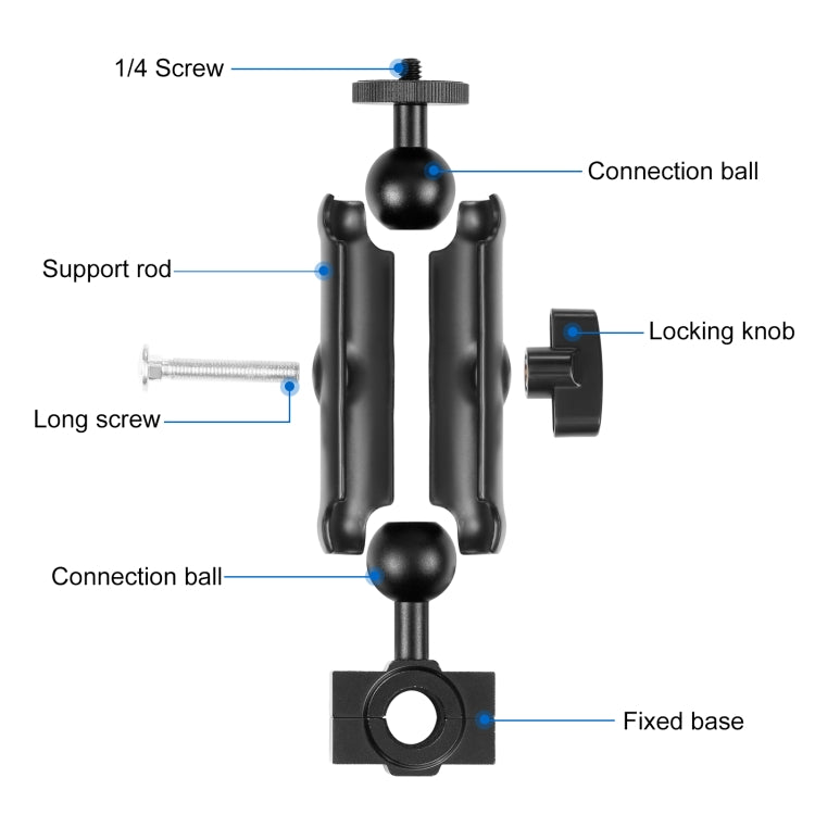 Soporte fijo para espejo retrovisor de motocicleta PULUZ para GoPro y otras cámaras de acción, Rearview Mirror Mount