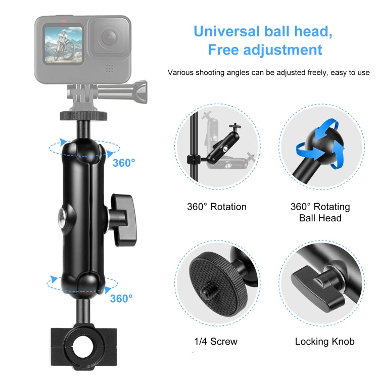 Soporte fijo para espejo retrovisor de motocicleta PULUZ para GoPro y otras cámaras de acción, Rearview Mirror Mount