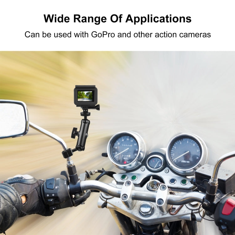 Soporte fijo para espejo retrovisor de motocicleta PULUZ para GoPro y otras cámaras de acción, Rearview Mirror Mount