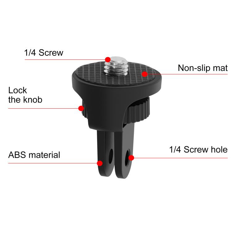 Adaptador de trípode de cámara de acción ABS ajustable con tornillo de 1/4 pulgadas PULUZ, ABS Camera Adapter