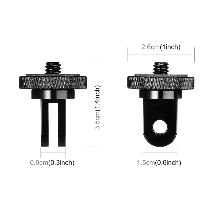 Adaptador de cámara de acción de montaje de trípode de metal con tornillo de 1/4 pulgada PULUZ, Metal Camera Adapter