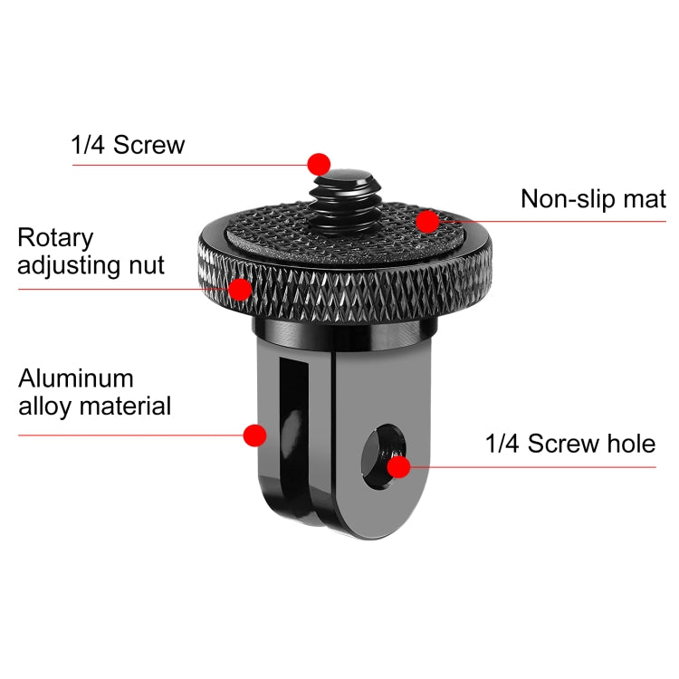 Adaptador de cámara de acción de montaje de trípode de metal con tornillo de 1/4 pulgada PULUZ, Metal Camera Adapter