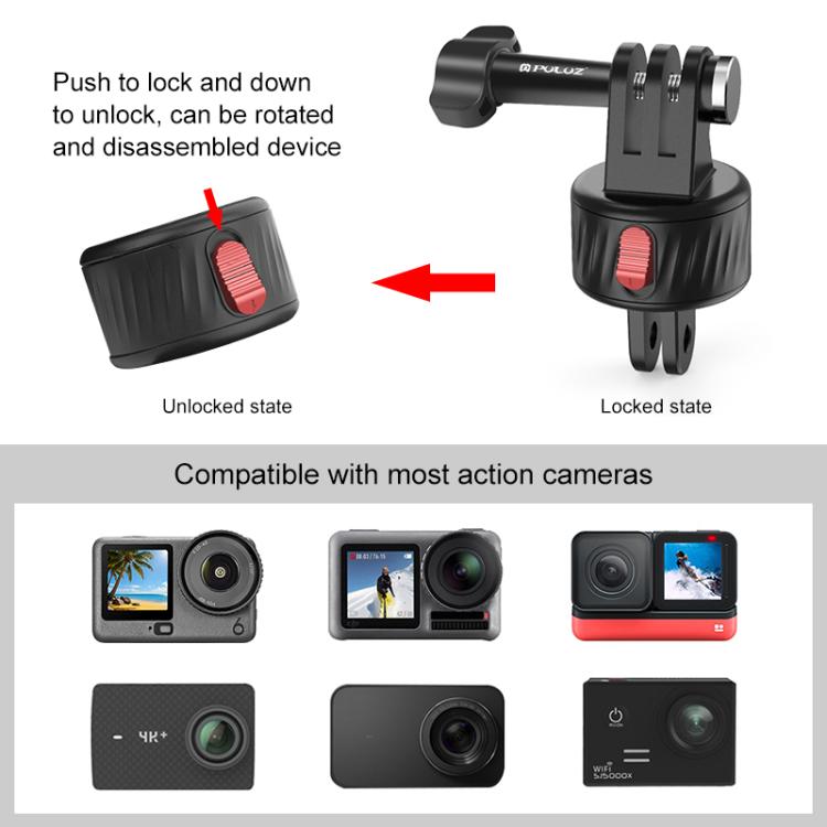 Adaptador de base magnética para cámara de acción PULUZ, Magnetic Base