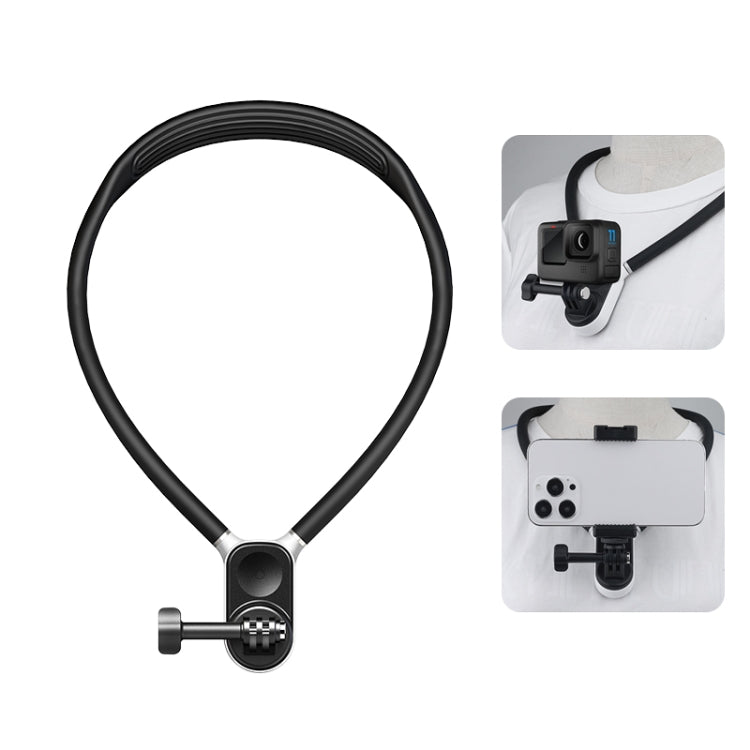 PULUZ Lazy Neck Bracket POV View Mount con abrazadera para teléfono para cámaras/teléfonos de acción GoPro, Magnetic Silicone Collar Bracket