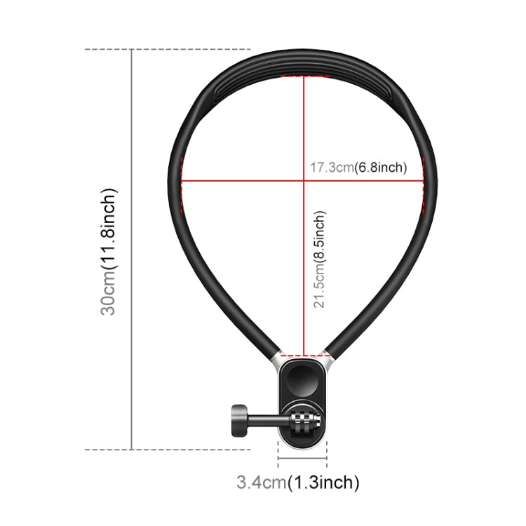 PULUZ Lazy Neck Bracket POV View Mount con abrazadera para teléfono para cámaras/teléfonos de acción GoPro, Magnetic Silicone Collar Bracket