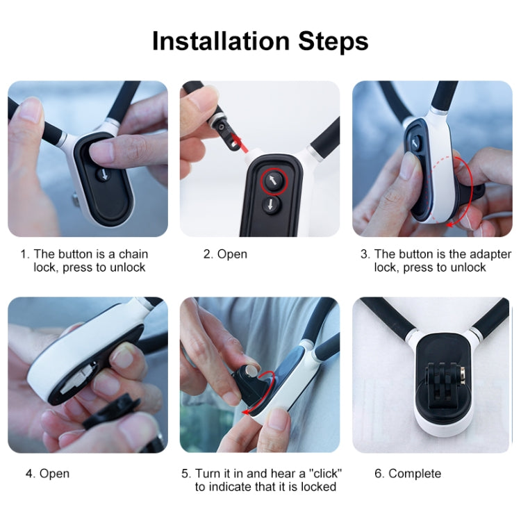 PULUZ Lazy Neck Bracket POV View Mount con abrazadera para teléfono para cámaras/teléfonos de acción GoPro, Magnetic Silicone Collar Bracket