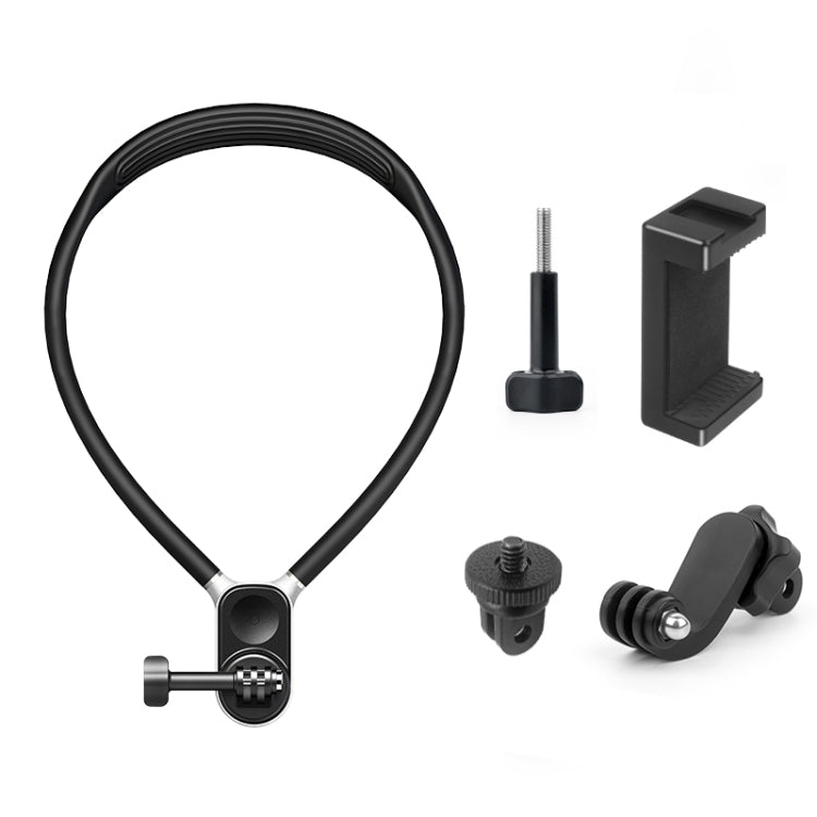 PULUZ Lazy Neck Bracket POV View Mount con abrazadera para teléfono para cámaras/teléfonos de acción GoPro, Magnetic Silicone Collar Bracket
