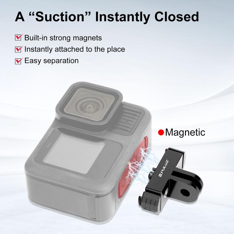 Soporte de base de liberación rápida magnética PULUZ para GoPro HERO13 Black, For GoPro HERO13 Black / MAX2 (Black), For GoPro HERO13 Black (Black Red)
