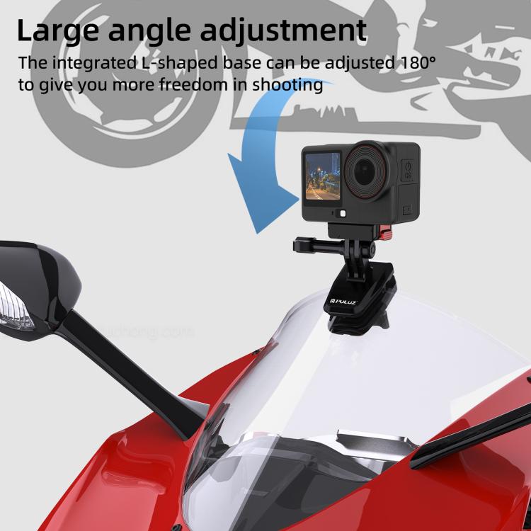 Soporte para cámara con clip para parabrisas de motocicleta PULUZ, Windshield Clip II