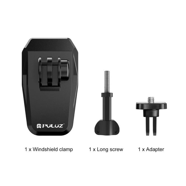 Soporte para cámara con clip para parabrisas de motocicleta PULUZ, Windshield Clip II