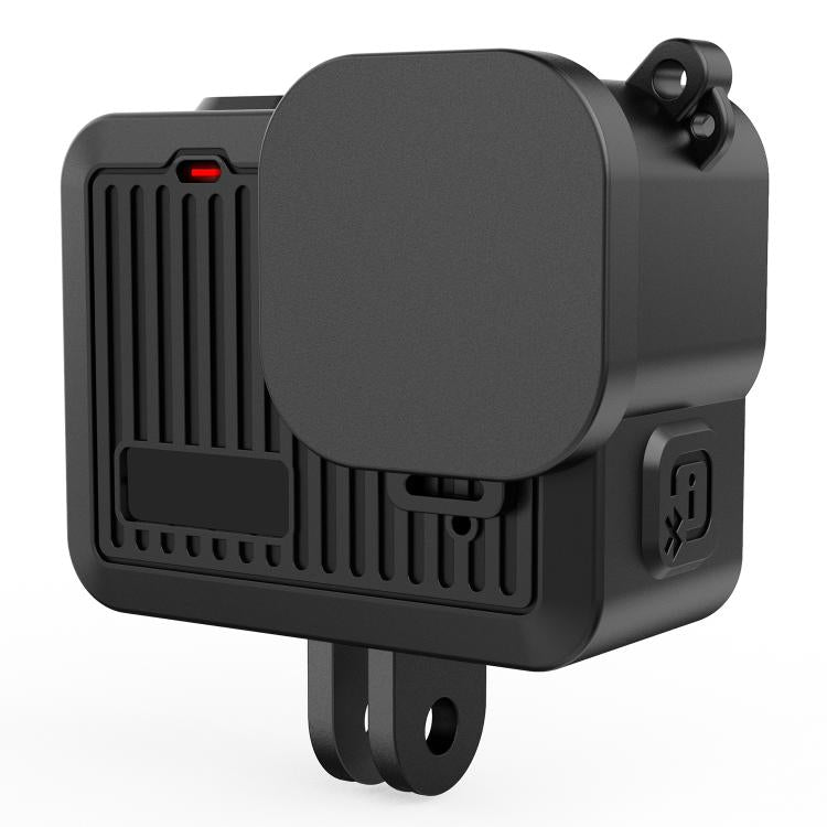 Funda protectora de silicona PULUZ para GoPro HERO 2024, cubierta de interfaz lateral con correa para la muñeca y cubierta de lente, Silicone Protective Case