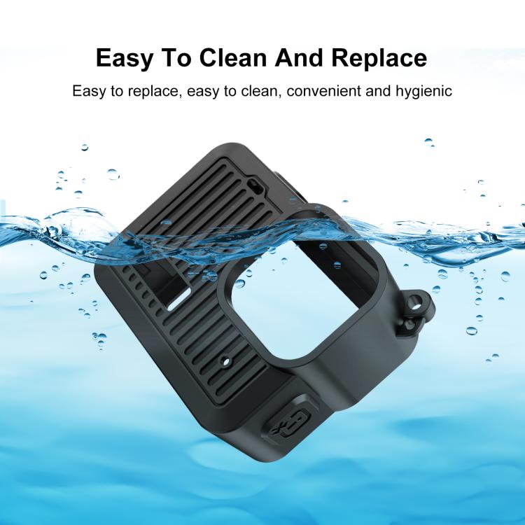 Funda protectora de silicona PULUZ para GoPro HERO 2024, cubierta de interfaz lateral con correa para la muñeca y cubierta de lente, Silicone Protective Case