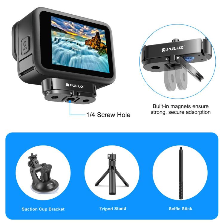 Base metálica de liberación rápida magnética PULUZ para GoPro HERO13 Black, For GoPro HERO13 Black / MAX2