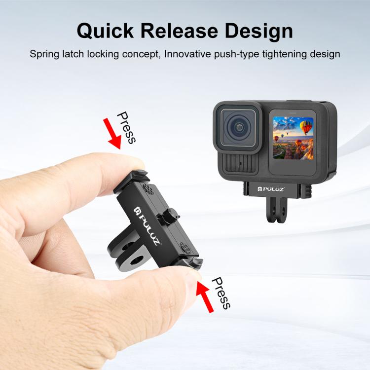 Soporte de base de dedo plegable magnético de liberación rápida PULUZ para GoPro HERO12 Black /11 Black /11 Black mini /10 Black /9 Black /8 Black / Max, Folding Finger Base Mount