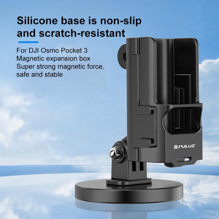 Marco protector PULUZ para DJI OSMO Pocket 3, soporte de escritorio magnético, base ajustable en ángulo, Magnetic Desktop Mount