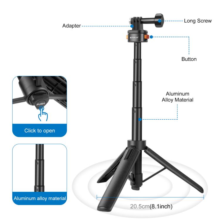 Trípode magnético para selfies con liberación rápida Mini PULUZ, Magnetic Quick Release Tripod