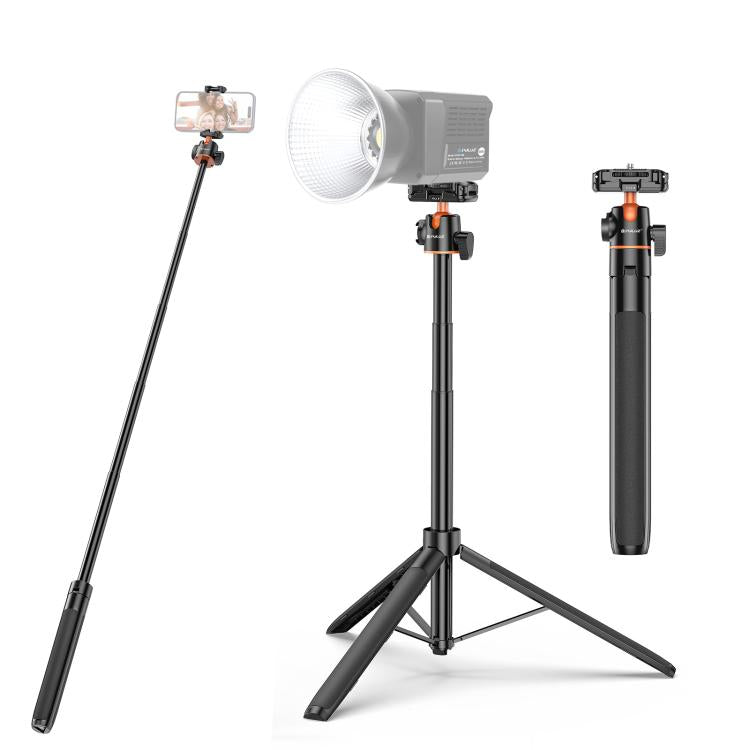 Trípode para selfies con teléfono PULUZ de 1,3 m, soporte para transmisión en vivo de vlogs con clip para teléfono, 1.4m  Phone Tripod