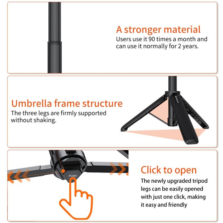 Trípode de extensión para cámara de acción PULUZ, soporte para selfies y para GoPro, Action Camera Tripod