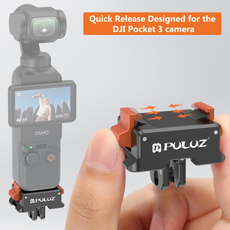 Adaptador de montaje de liberación rápida para base de carga tipo C PULUZ para DJI Osmo Pocket 3, Quick Release Mount