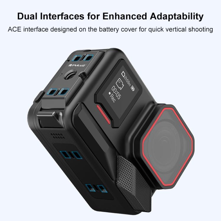 Cubierta de interfaz lateral de batería de aleación de aluminio PULUZ ACE/AC para Insta360 Ace Pro 2, For Insta360 Ace Pro 2 ACE/AC Port