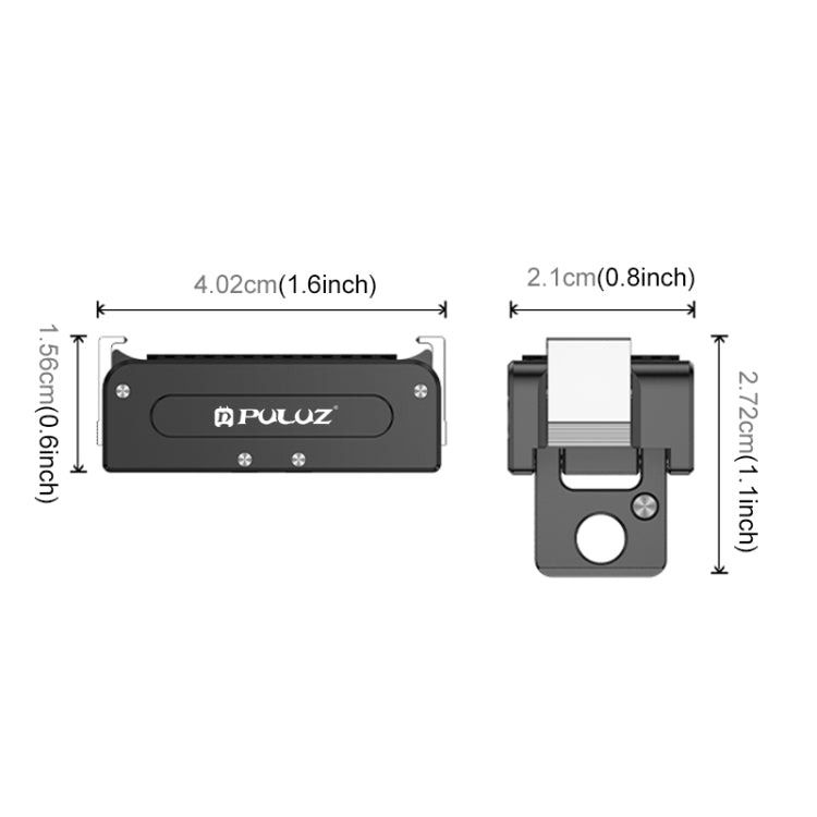 Base metálica de liberación rápida magnética PULUZ para DJI Osmo Action 5 Pro, For DJI Osmo Action 5 Pro