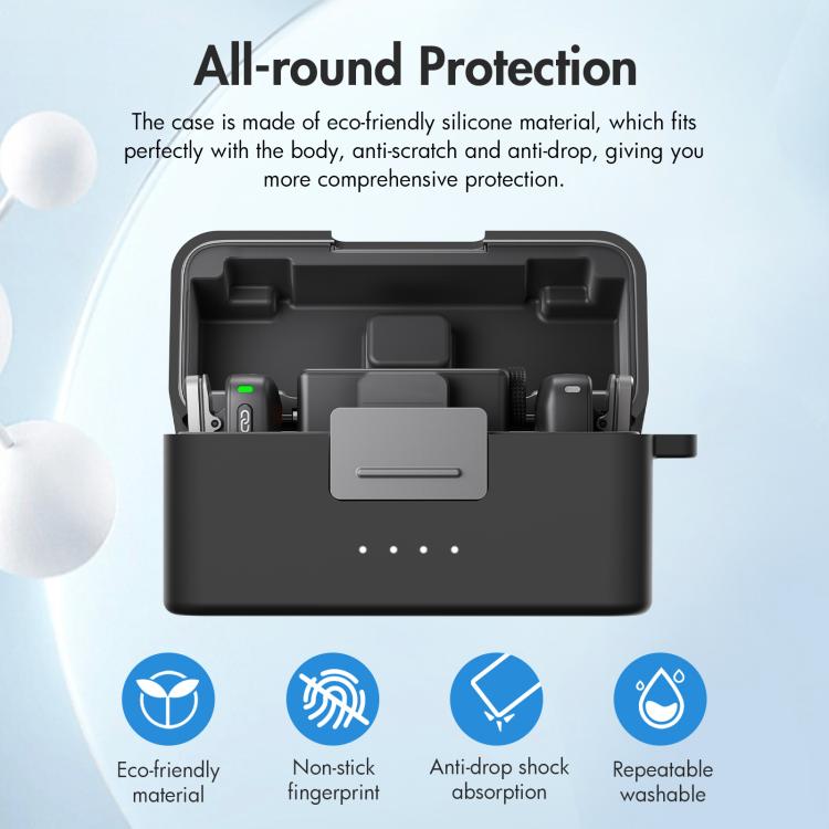 Estuche de carga PULUZ para DJI Mic Mini, funda protectora de silicona a prueba de rayones, For DJI Mic Mini