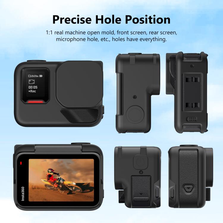 Funda protectora de silicona PULUZ para Insta360 Ace Pro 2 con tapa de lente y correa, For Insta360 Ace Pro 2 Silicone Case