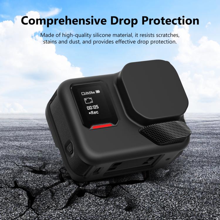 Funda protectora de silicona PULUZ para Insta360 Ace Pro 2 con tapa de lente y correa, For Insta360 Ace Pro 2 Silicone Case