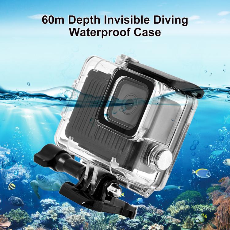 Carcasa protectora impermeable PULUZ de 60 m / 196 pies para GoPro HERO 4K 2024 con hebilla, soporte básico y tornillos., Waterproof Case