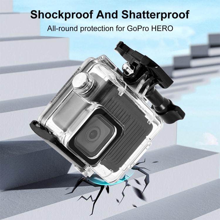 Carcasa protectora impermeable PULUZ de 60 m / 196 pies para GoPro HERO 4K 2024 con hebilla, soporte básico y tornillos., Waterproof Case