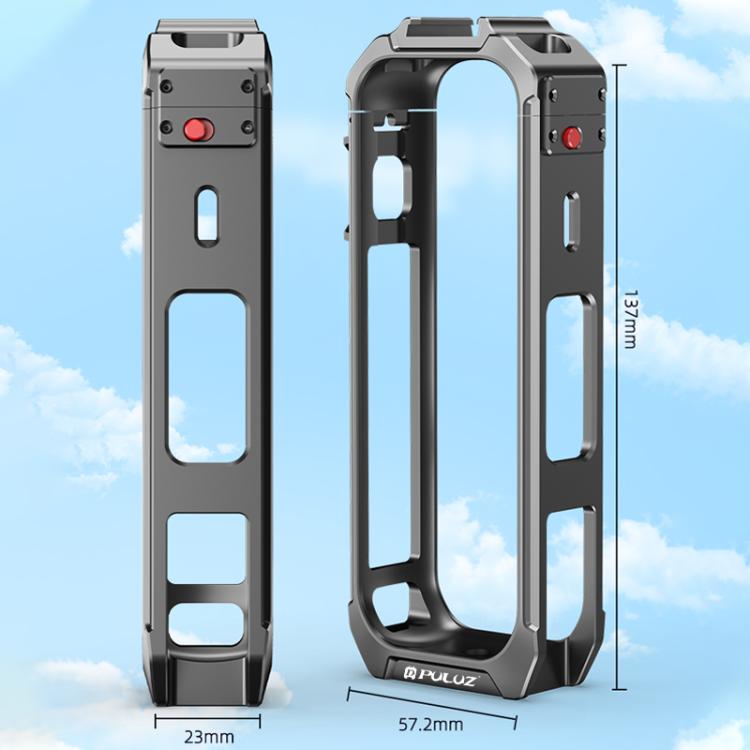 Para Insta360 X4 PULUZ Jaula protectora de aleación de aluminio Rig Carcasa de zapata fría expandible Marco, For Insta360 X5