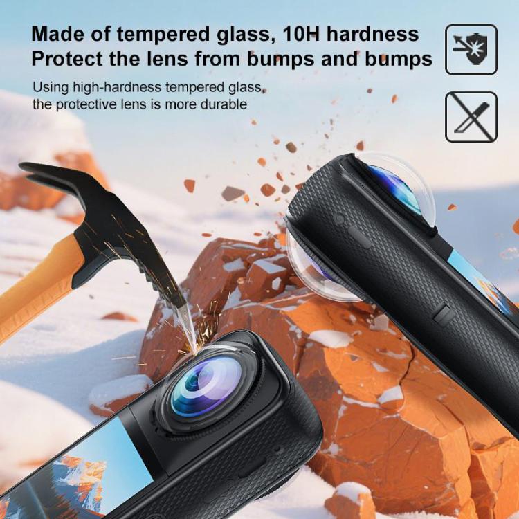 Cubierta protectora de cristal templado óptico giratorio PULUZ para Insta360 X5, Rotating Glass Lens Guard