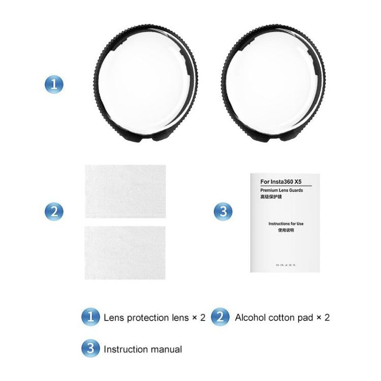 Cubierta protectora de cristal templado óptico giratorio PULUZ para Insta360 X5, Rotating Glass Lens Guard