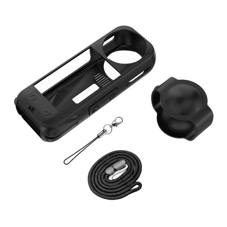 Funda protectora de silicona PULUZ con tapa para lente para Insta360 X5, Silicone Case with Lens Cover (Black), Silicone Case with Lens Cover (Blue), Silicone Case with Lens Cover (Red)