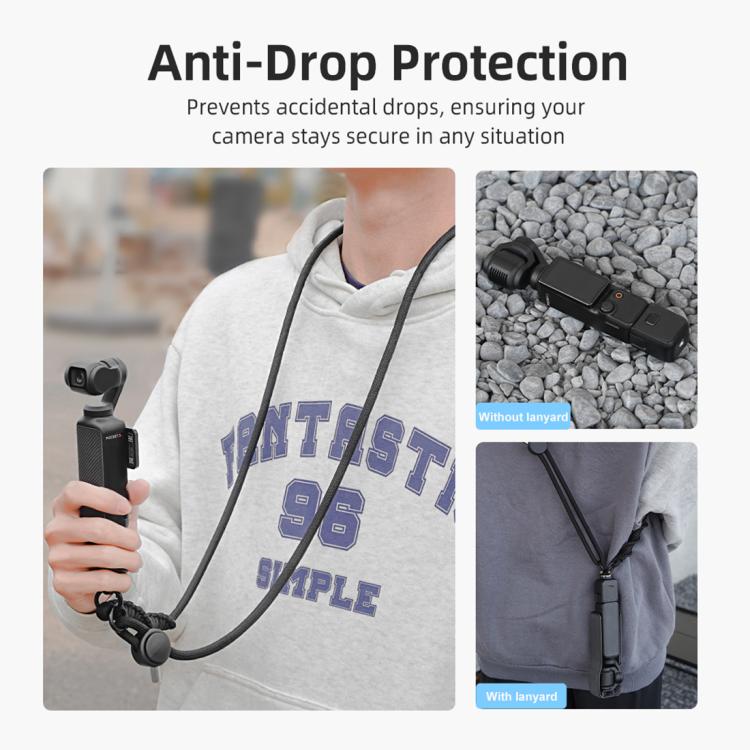 Cordón deportivo PULUZ largo y ajustable para cámara OSMO Pocket 3 / Insta360 X4.